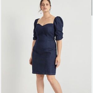 Eloquii Denim Puff Sleeve Dress